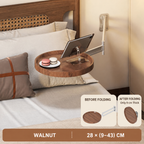 Foldable Wall-Mounted Bedside Tray with Swivel Arm
