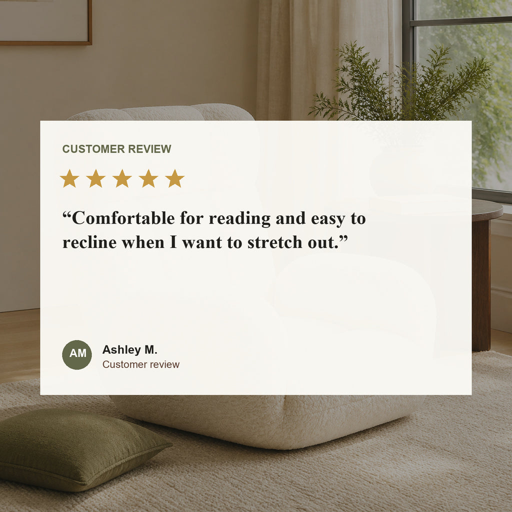 Adjustable Sherpa Floor Lounge Chair with Headrest